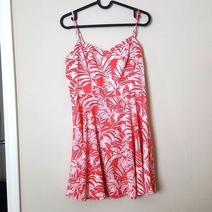 American Eagle Outfitters Size 6 Tropical Salmon  and White Color Dress